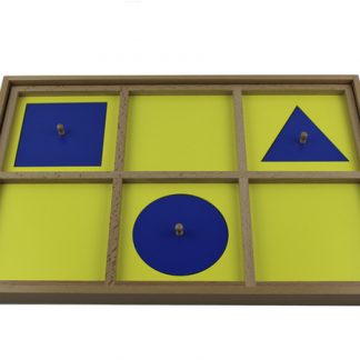 Bandeja de demostraciones gabinete geométrico-Material Montessori-vista frontal