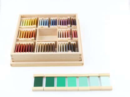 Caja de 63 tabletas de colores - material montessori-vista frontal