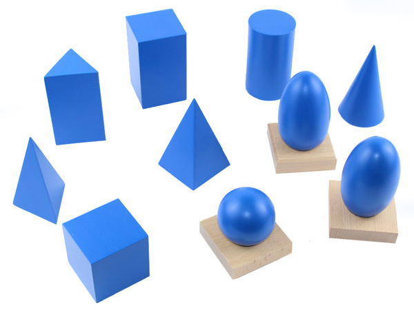 Sólidos geométricos de madera-Pk15 Matemáticas Recursos 3D formas Montessori 