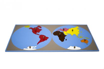 Puzzle Mapa de las Partes del Mundo - Material Montessori-vista frontal