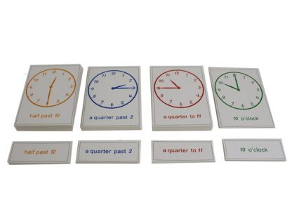 Tarjetas del reloj - Material Montessori-vista frontal