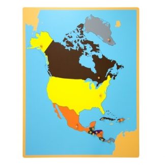 Puzzle: Mapa de América del Norte-Material Montessori