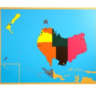 Puzzle: Mapa de Australia - Material Montessori-vista frontal