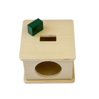 Caja con encaje de madera con prisma rectangular, Ayuda al niño a reconocer formas diferentes (Rectangular) - vista frontal superior - material montessori