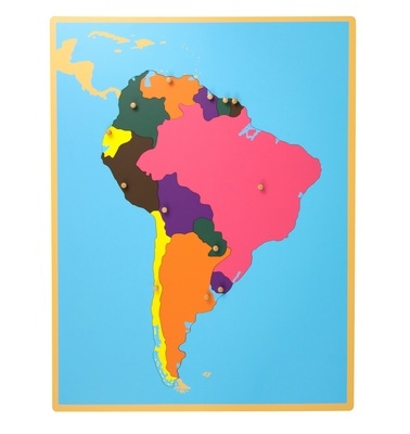 Puzzle: Mapa de América del Sur - Material Montessori
