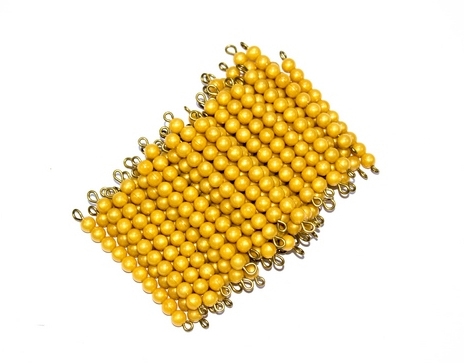 45 barras de perlas doradas-Material Montessori-vista frontal
