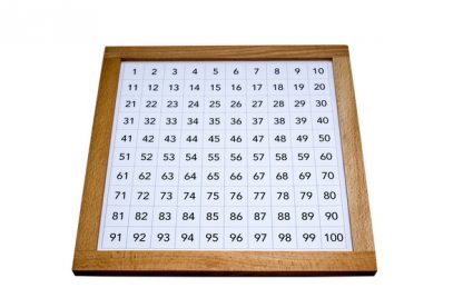 Tabla del cien con marco de madera - Material Montessori