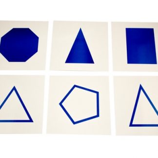 Tarjetas con formas Geométricas-Material Montessori-vista frontal
