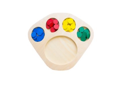 Bandeja de Madera con Fichas de Colores-Material Montessori-vista frontal